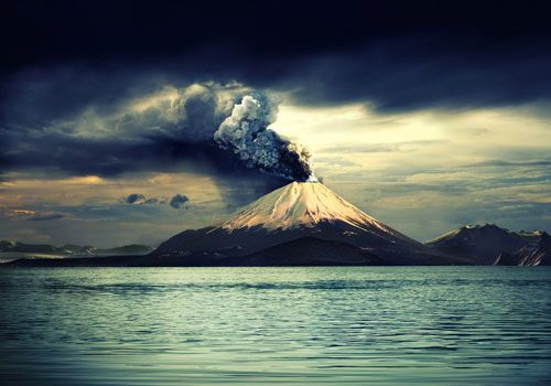 梦见火山
